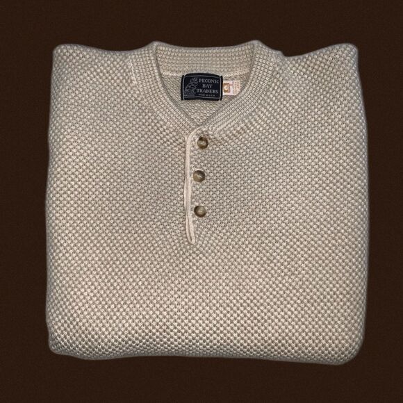 vintage 90s sweater peconic bay traders 100% cotton knit‎ xxl soft crewneck - Picture 1 of 8
